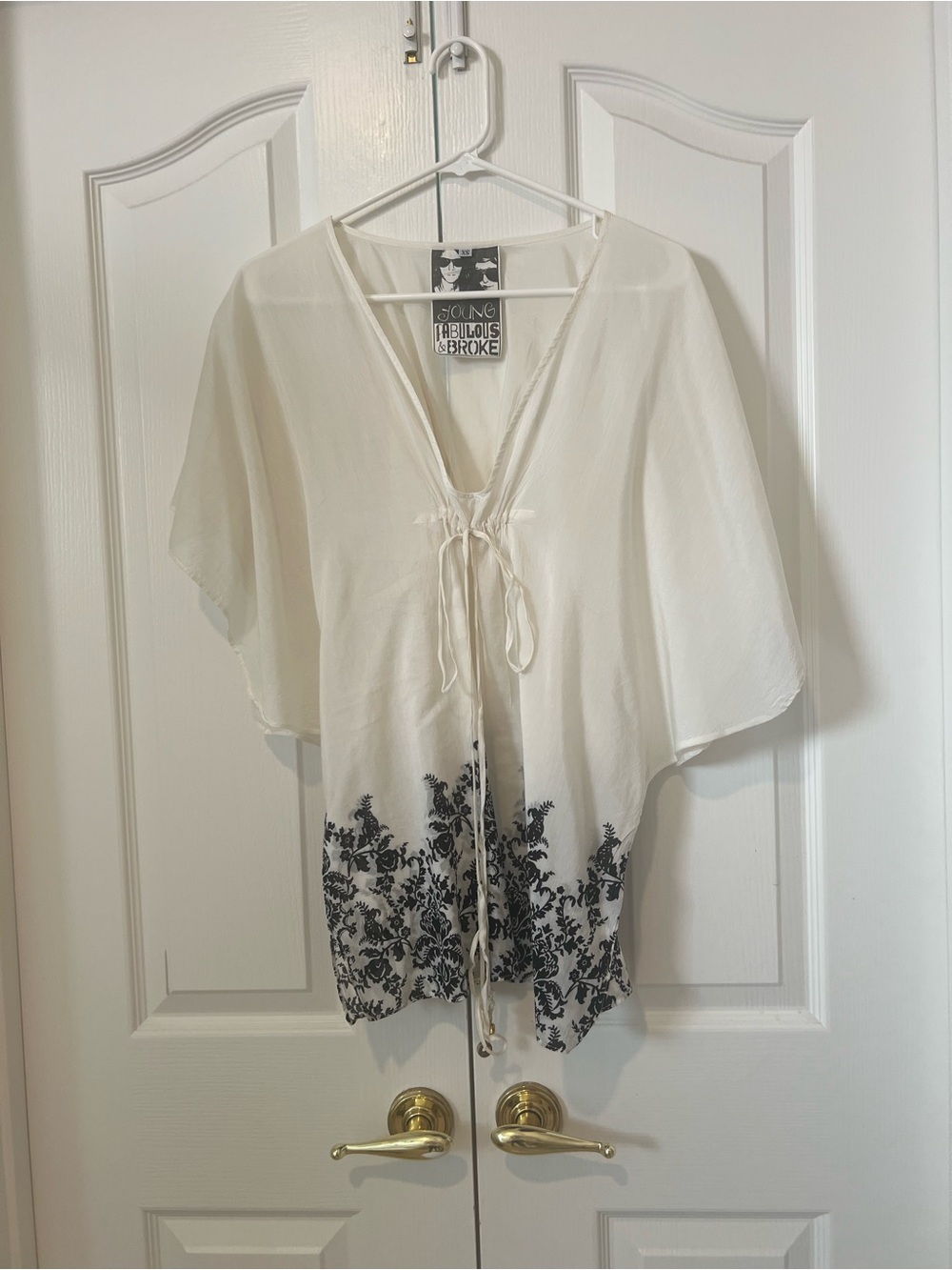 Young Fabulous & Broke Ivory V-Neck Tunic Top
